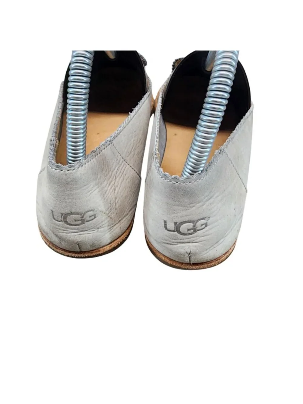 UGG Shoes Womens Size 7 Vista Gray Nubuck Leather Slip On Loafer *Read*